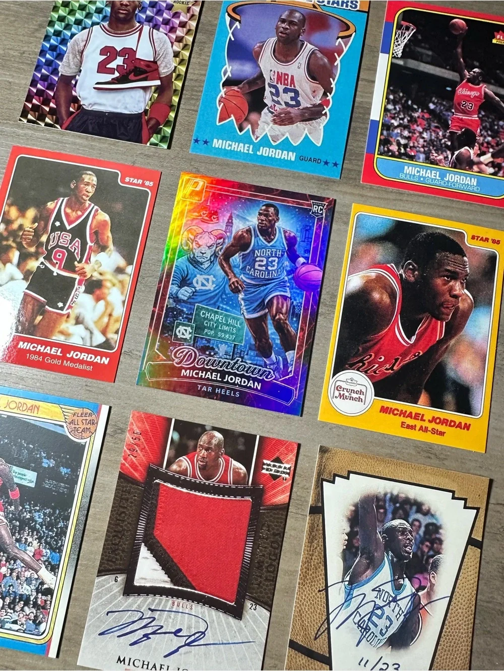 Michael Jordan Signed Rookie Lot of (20) Novelty Basketball Cards.